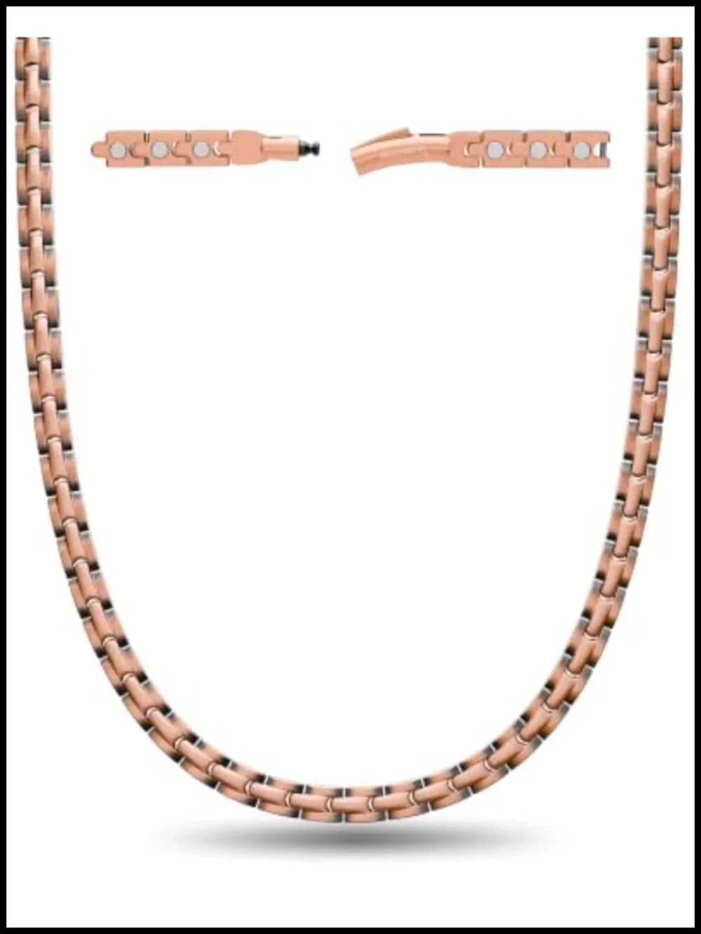 Ultra Strength Copper Magnetic Necklace with 62 Neodymium Magnets 22 Inch